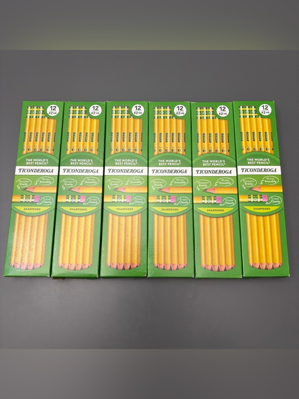 Ticonderoga Wood-Cased Pencils #2 HB Soft 6 boxes of 12 - 72 total - BRAND NEW